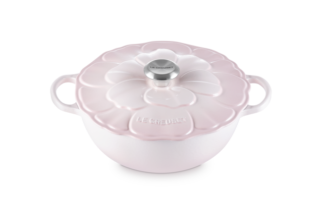 Le Creuset Cast Iron Signature Petal Soup Pot 26cm Shell PinkShell Pink image number 2