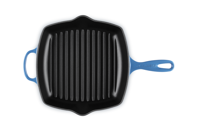 Le Creuset Cast Iron Signature Square Skillet Grill 26cm Azure BlueAzure Blue image number 4