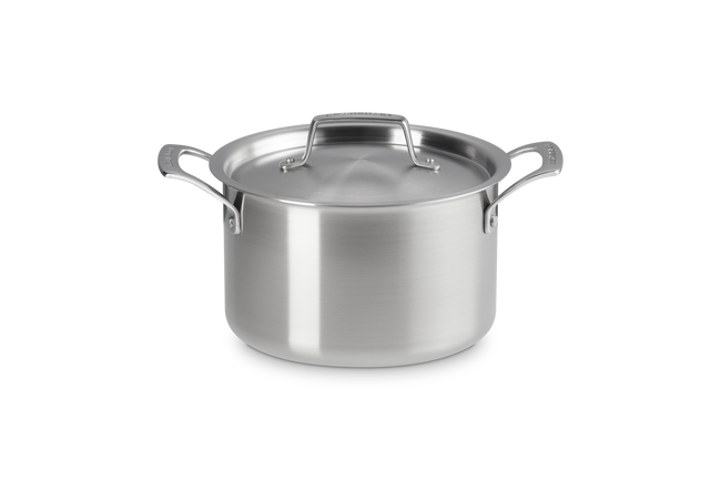 Le Creuset Essential 3-ply Stainless Steel 20cm Deep Casserole with Lid image number 1