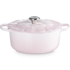 Le Creuset Cast Iron Signature Petal Round Casserole 26cm Shell PinkShell Pink image number 1