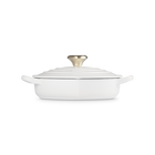 Le Creuset Cast Iron Classic Shallow Heart Casserole with Light Gold Heart Knob 20cm WhiteWhite image number 4