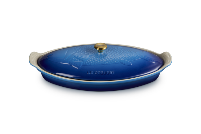 Stoneware Heritage Fish Baker with LidAzure Blue image number 2