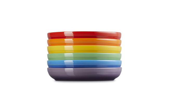 Stoneware Rainbow Set of 6 Coupe Pasta Bowls image number 4