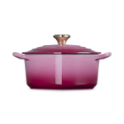 Le Creuset Cast Iron Classic Heart Casserole with Light Gold Heart Knob 20cm Berry image number 3