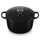 Le Creuset Cast Iron Signature Deep Round Casserole 24cm Black OnyxOnyx image number 2