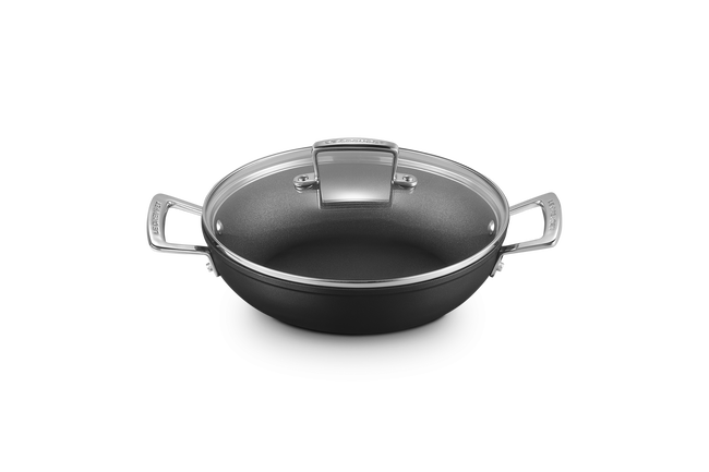 Le Creuset Toughened Non-Stick Shallow Casserole with Glass Lid image number 2