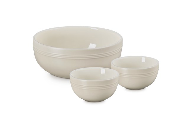 Le Creuset Serenity Stoneware Serving Bowls Set of 3 BriocheBrioche image number 3