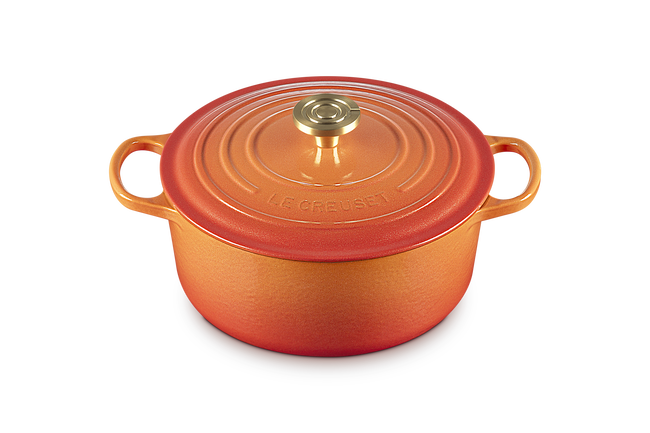 Le Creuset Cast Iron Signature Round Flamme Dor&ecirc;e with Crucible Knob image number 3