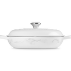 Le Creuset Cast Iron Signature Shallow Casserole 30cm White Marble image number 3