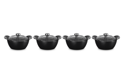 Le Creuset Cast Iron Classic Gourmet Set of 4 Mini-Cocotte 11cm Matte Black