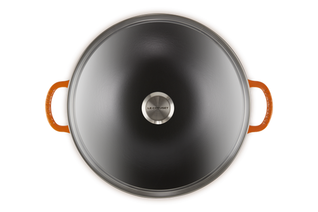 Le Creuset Cast Iron Signature Wok with Glass Lid 32cm FlameFlame image number 4