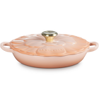 Le Creuset Cast Iron Signature Petal Shallow Casserole 26cm P&ecirc;cheP&ecirc;che image number 1