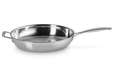 3-ply Stainless Steel Uncoated Frying Pan with Helper Handle 32cm