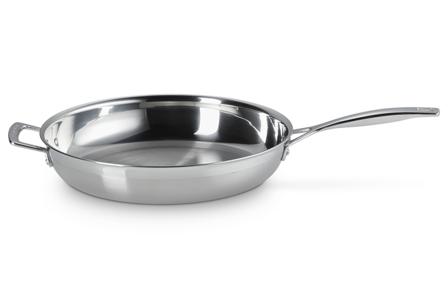 3-ply Stainless Steel Uncoated Frying Pan with Helper Handle 32cm image number 1