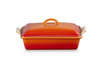Le Creuset Stoneware Heritage Rectangular Dish with Lid Flame