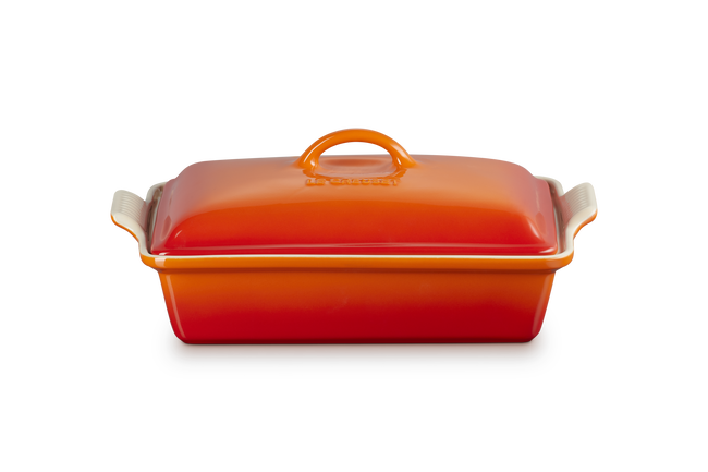 Le Creuset Stoneware Heritage Rectangular Dish with Lid FlameFlame image number 1