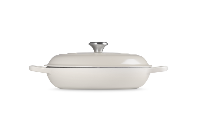 Le Creuset Cast Iron Signature Shallow Casserole 30cm MeringueMeringue image number 3