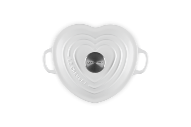 Le Creuset Cast Iron Classic Heart Casserole with Stainless Steel Knob 20cm WhiteWhite image number 5