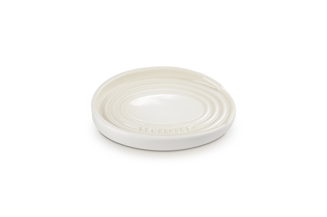 Stoneware Oval Spoon RestMeringue image number 1