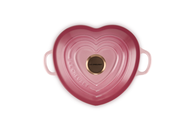 Le Creuset Cast Iron Classic Heart Casserole with Copper Knob 20cm Berry image number 2