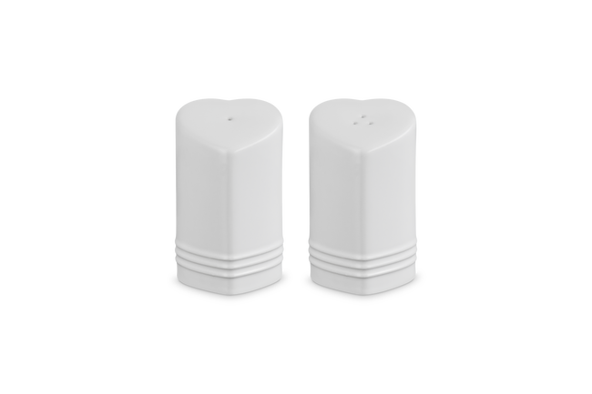 Stoneware Heart Salt & Pepper ShakersWhite image number 1