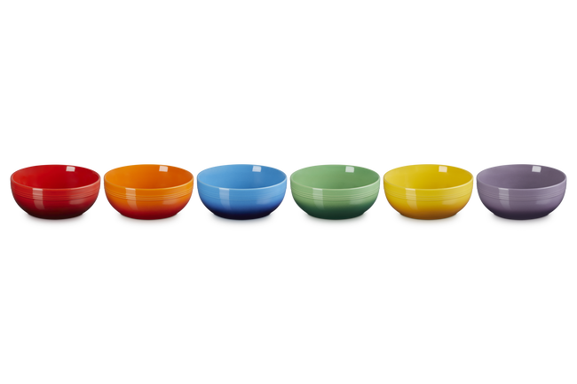 Stoneware Rainbow Set of 6 Coupe Cereal Bowls image number 2