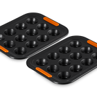 Le Creuset Set of 2 Metal Bakeware 12 Cup Mini Muffin Pan image number 1