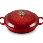 Le Creuset Signature Cast Iron Shallow Casserole L'Etoile Relief 30cm CeriseCerise image number 2