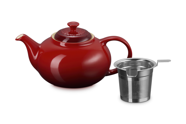 Le Creuset Stoneware Teapot with Stainless Steel Infuser 1.3L CeriseCerise image number 1
