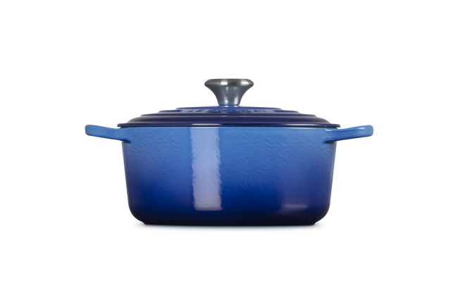 Le Creuset Cast Iron Signature Round Casserole 26cm Azure BlueAzure Blue image number 3