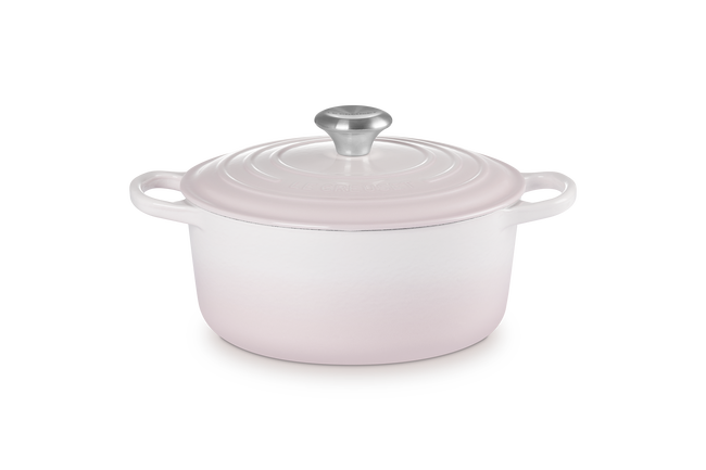 Le Creuset Cast Iron Signature Round Casserole 18cm Shell PinkShell Pink image number 1