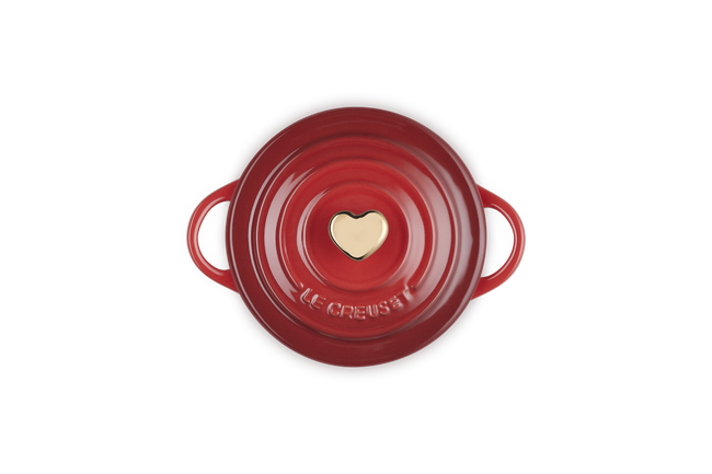 Stoneware Mini Cocotte with Gold Heart Knob image number 3