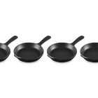 Le Creuset Cast Iron Gourmet Set of 4 Mini Skillets 16cm Matte Black image number 2