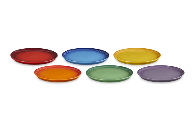 Stoneware Rainbow Set of 6 Coupe Side Plates image number 2