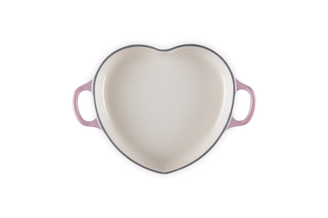 Le Creuset Cast Iron Classic Shallow Heart Casserole with Light Gold Heart Knob 20cm Berry image number 5