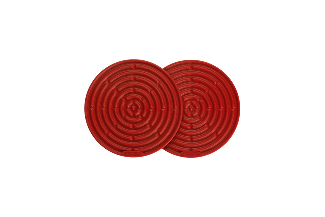 Set of 2 Silicone 10cm Hot Pad CeriseCerise image number 1