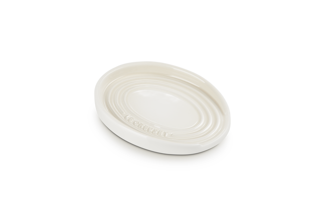 Stoneware Oval Spoon RestMeringue image number 6