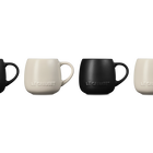 Le Creuset Serenity Stoneware Coupe Mug Set of 4 Matte Black & BriocheMatte Black & Brioche image number 5