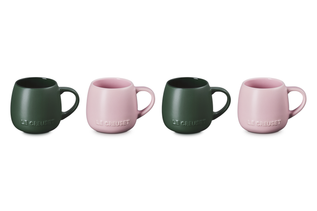Le Creuset Serenity Stoneware Coupe Mug Set of 4 For&ecirc;t & Sugar PinkFor&ecirc;t & Sugar Pink image number 4