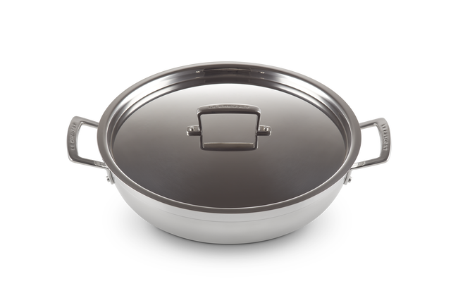 Le Creuset 3-ply Stainless Steel Shallow Casserole with Lid 30cm image number 3