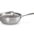 3-ply Stainless Steel Non-Stick Chef's Pan with Lid and Helper Handle image number 1
