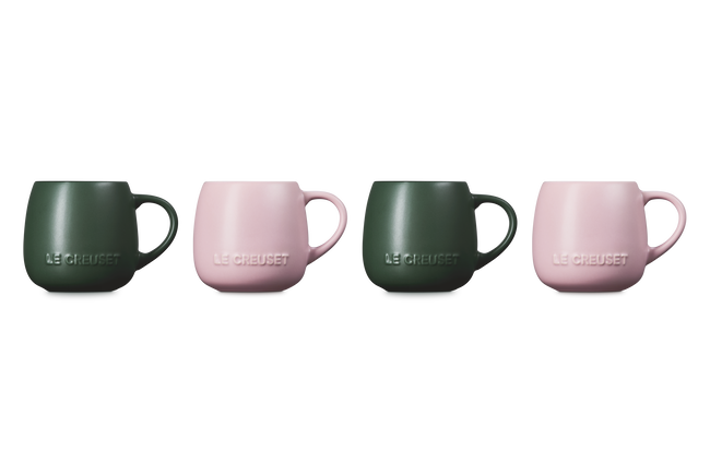 Le Creuset Serenity Stoneware Coupe Mug Set of 4 For&ecirc;t & Sugar PinkFor&ecirc;t & Sugar Pink image number 5