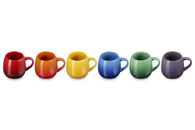 Stoneware Rainbow Set of 6 Coupe Mugs image number 3