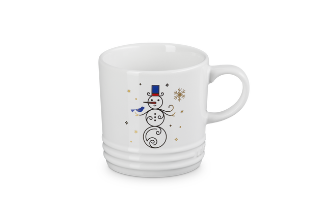 Le Creuset Stoneware Noel London Mug Snowman 350ml White image number 1
