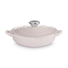 Le Creuset Cast Iron Classic Shallow Heart Casserole with Stainless Steel Heart Knob 20cm Shell Pink image number 1