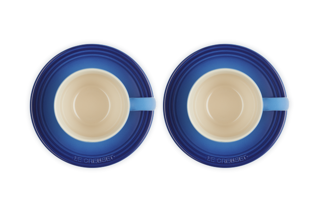 Stoneware Set of 2 Cups and SaucersAzure Blue image number 4