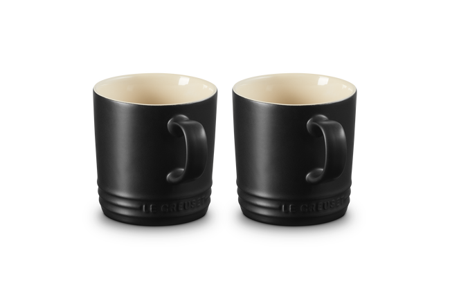 Le Creuset Stoneware Set of 2 London Mug 350ml Matte BlackMatte Black image number 1