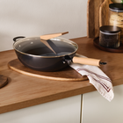Le Creuset Carbon Steel Wok with Glass Lid & Wooden Handle 30cm image number 4