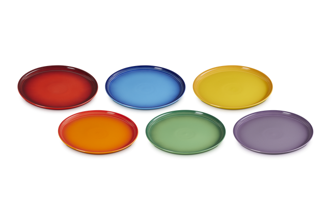 Stoneware Rainbow Set of 6 Coupe Side Plates image number 3