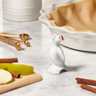 Le Creuset Stoneware Pie Bird with Santa Hat in White image number 3